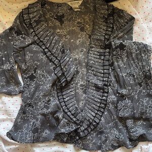 Negative lace ruffled cardigan